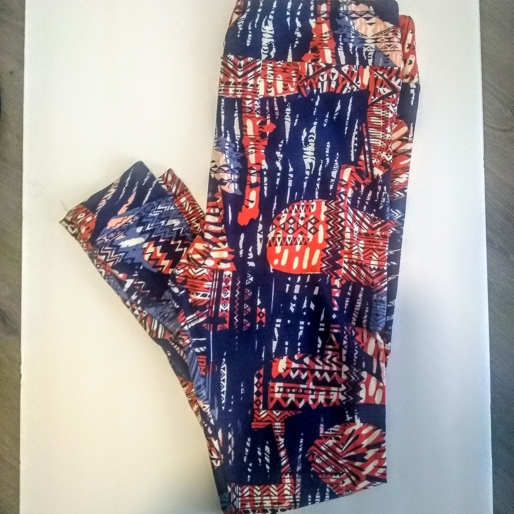 Lularoe Red And Blue Leggings
